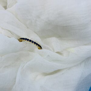 Elegant 925 Sterling Silver Ring with Blue CZ Stones | Gold Plated Band | Dainty Stackable Ring for Women