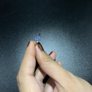 925 Sterling Silver Blue CZ Solitaire Ring | Round Cut Minimalist Engagement Style Ring | Dainty Gift for Her