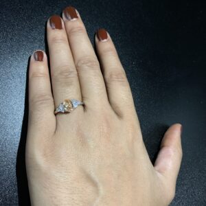 925 Sterling Silver Oval Morganite CZ Ring | Dainty Engagement Ring | Peach Solitaire Promise Ring | Vintage Style Bridal Jewelry Gift for Her